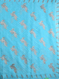 Chiffon fancy saree sky blue color allover embroidery & embroidery border with running pallu and attached fancy blouse