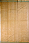 Kanchi cotton saree yellow color with thread motive weaves, small zari border, contrast pallu and plain blouse.
