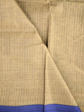 Dhaka cotton saree brown color allover checks & small border with brocade pallu and contrast blouse