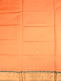 Venkatagiri cotton saree light orange color allover zari motives & zari border with rich pallu
