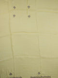 Organza shimmer light yellow color allover embroidery butis & embroidery border with running pallu and attached blouse