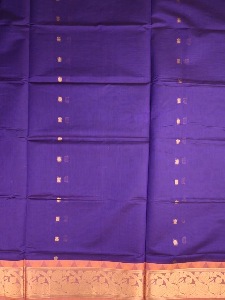 Venkatagiri cotton saree violet color allover zari motives & zari border with rich pallu
