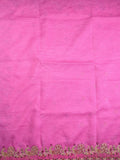 Organza crush fancy sarees onion pink color allover floral motifs & embroidery border with running pallu and attached plain blouse