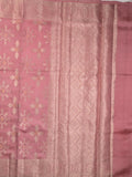 Raw mango pattu saree onion pink color allover zari weaves & zari border with rich pallu and attached plain blouse