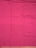 Munga pattu saree pink color allover weaves & small zari border with short pallu and attached plain blouse
