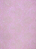 Onion pink color net fabric with allover embroidery work
