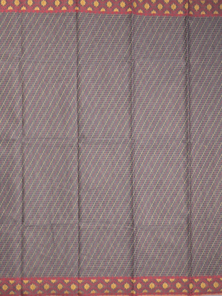 Jamdani cotton saree grey color allover weaves & small border with weaving pallu and running blouse