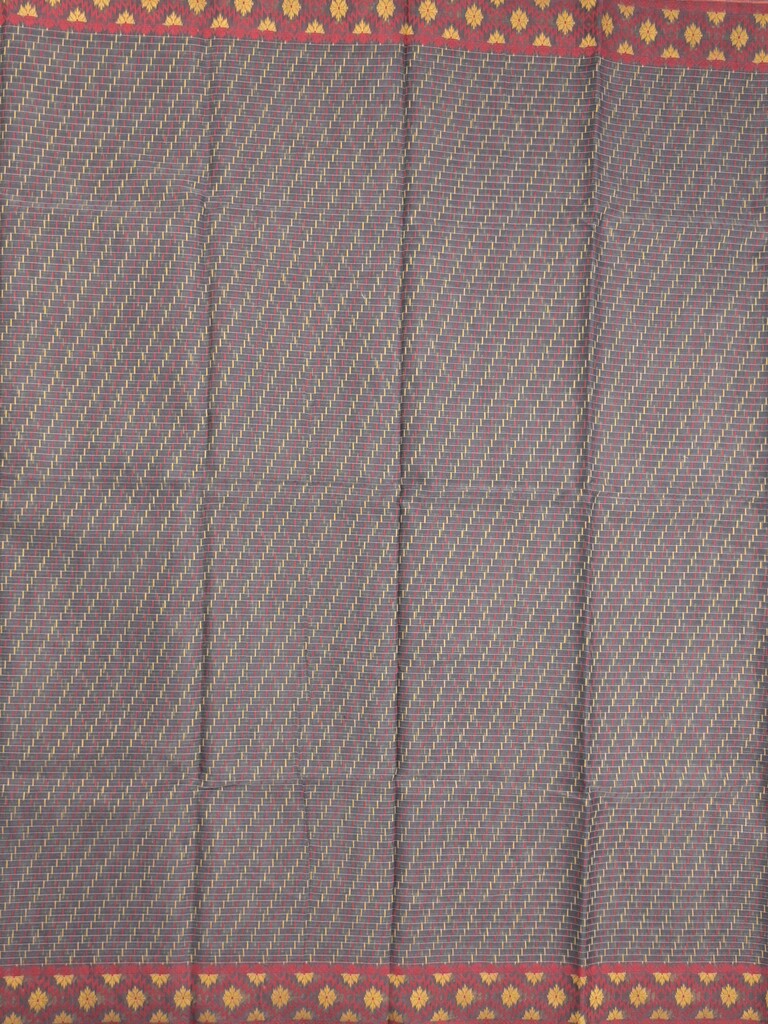 Jamdani cotton saree grey color allover weaves & small border with weaving pallu and running blouse