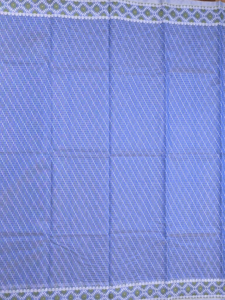 Jamdani cotton saree blue color allover weaves & small border with weaving pallu and running blouse