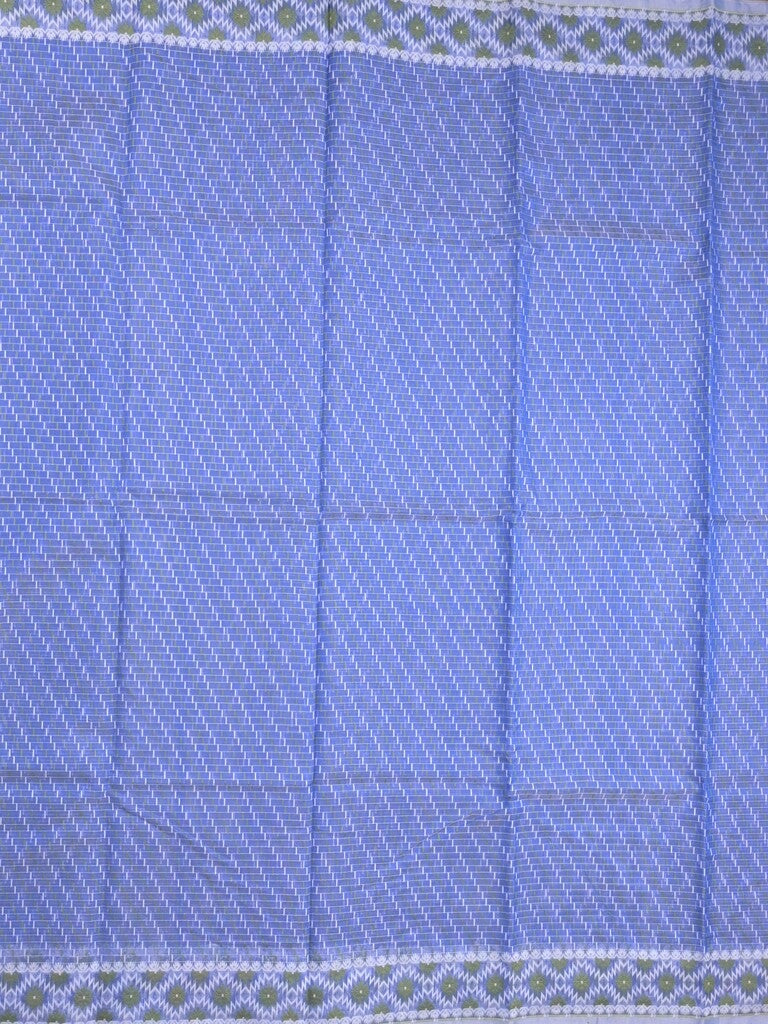 Jamdani cotton saree blue color allover weaves & small border with weaving pallu and running blouse