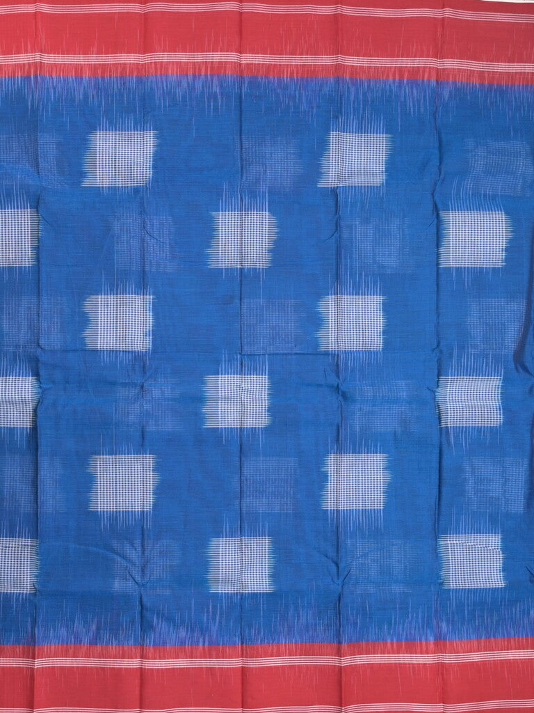 Dhaka cotton saree royal blue color allover stripes & Small border with contrast pallu and attached plain blouse