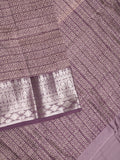 Maheshwari fancy saree light purple color allover prints & zari border with zari pallu and attached plain blouse