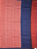 Maheshwari fancy saree red color allover prints & zari border with short pallu and attached plain blouse