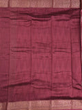 Maheshwari fancy saree pink color allover prints & zari border with short pallu and attached plain blouse