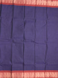 Dhaka cotton saree navy blue color allover plain & zari border with contrast plain pallu and plain blouse