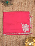 Tabby silk fancy saree pink color allover plain, embroidery motifs & embroidery border with running pallu and designer blouse
