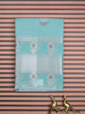 Chanderi fancy saree sky blue color allover zari motifs & zari border with short zari pallu and attached plain blouse