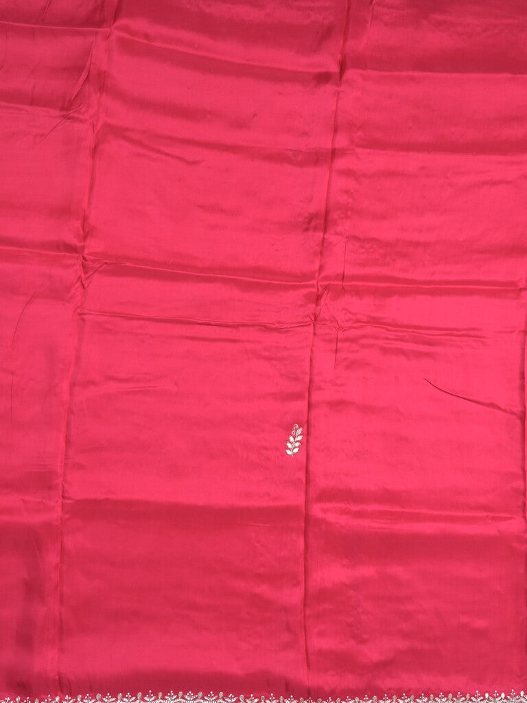 Tabby silk fancy saree pink color allover plain, embroidery motifs & embroidery border with running pallu and designer blouse