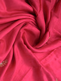 Tabby silk fancy saree pink color allover plain, embroidery motifs & embroidery border with running pallu and designer blouse