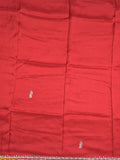 Tabby silk fancy saree red color allover plain, embroidery motifs & embroidery border with running pallu and designer blouse