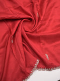 Tabby silk fancy saree red color allover plain, embroidery motifs & embroidery border with running pallu and designer blouse