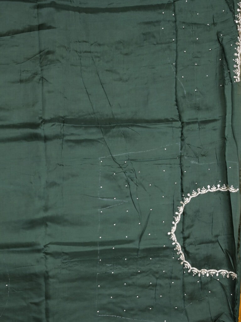 Tabby silk fancy saree yellow color allover plain, embroidery motifs & embroidery border with running pallu and designer blouse