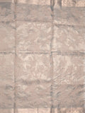 Kota tissue fancy sraee grey color allover embroidery & zari border with short pallu and attached self blouse