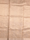 Kota tissue fancy sraee beige color allover embroidery & zari border with short pallu and attached self blouse