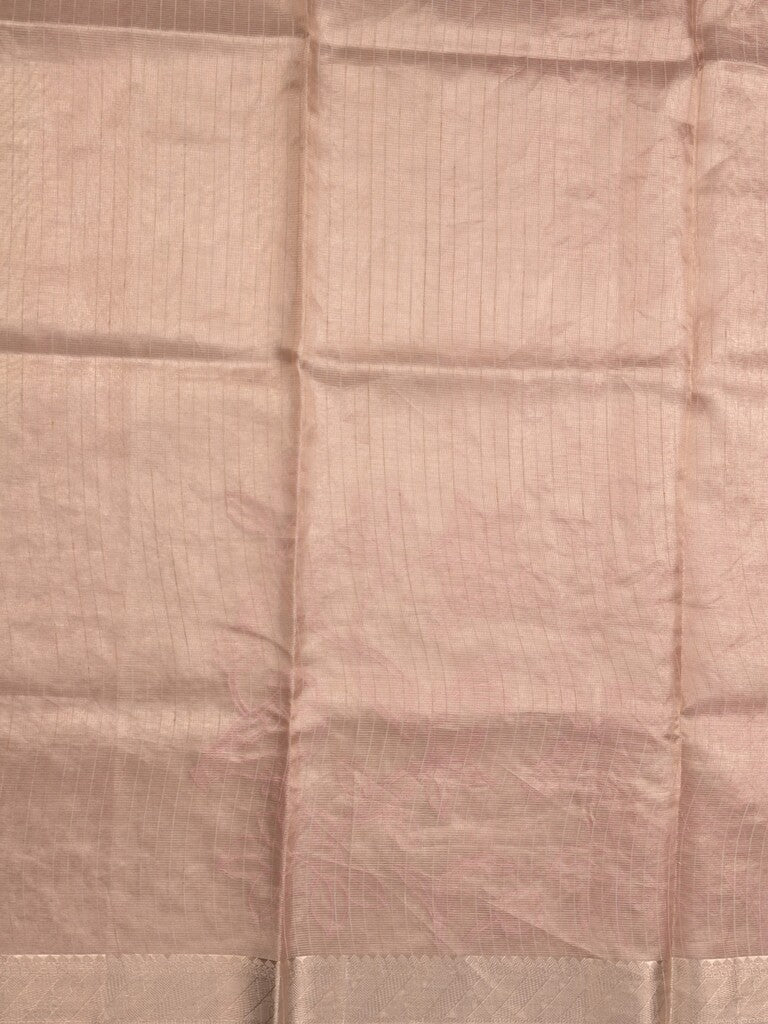 Kota tissue fancy sraee baby pink color allover embroidery & zari border with short pallu and attached self blouse