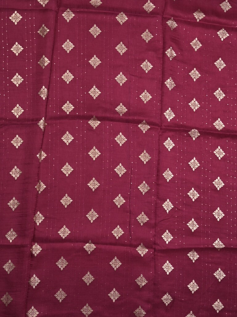 Dola silk fancy saree orange color allover stripes & zari border with short pallu and attached contrast blouse