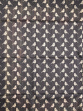 Tussar fancy saree black color allover plain & contrast printed border with running pallu and printed blouse