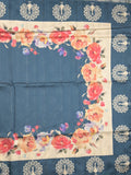 Tussar fancy saree peacock blue color allover plain & contrast printed border with running pallu and printed blouse