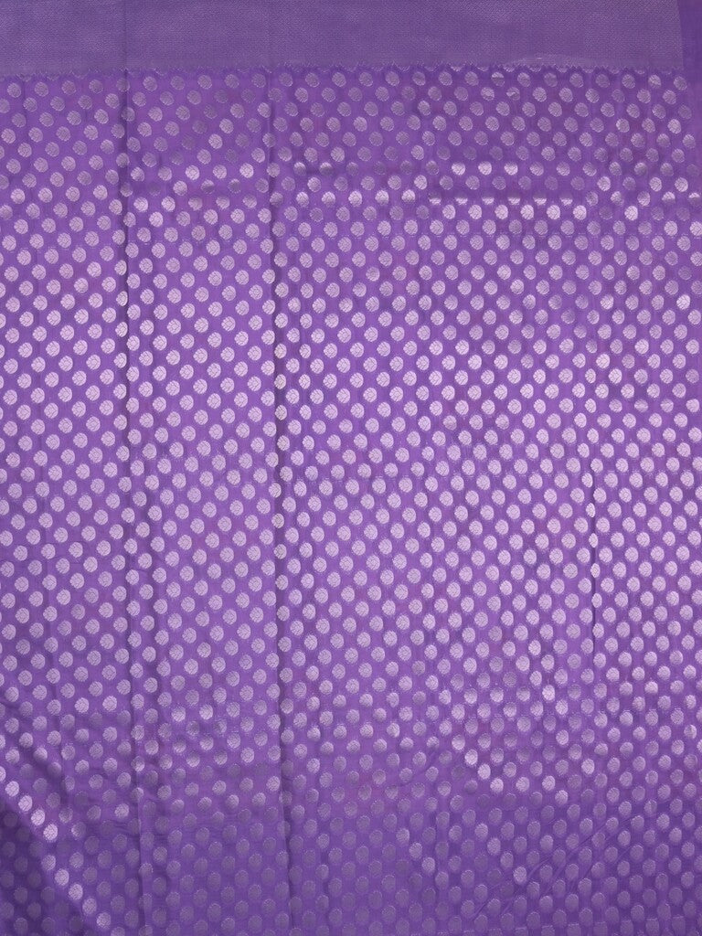 Crape fancy saree light purple color allover prints, zari motifs & zari border with rich pallu and attached blouse