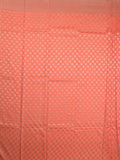 Crape fancy saree light peach color allover prints, zari motifs & zari border with rich pallu and attached blouse