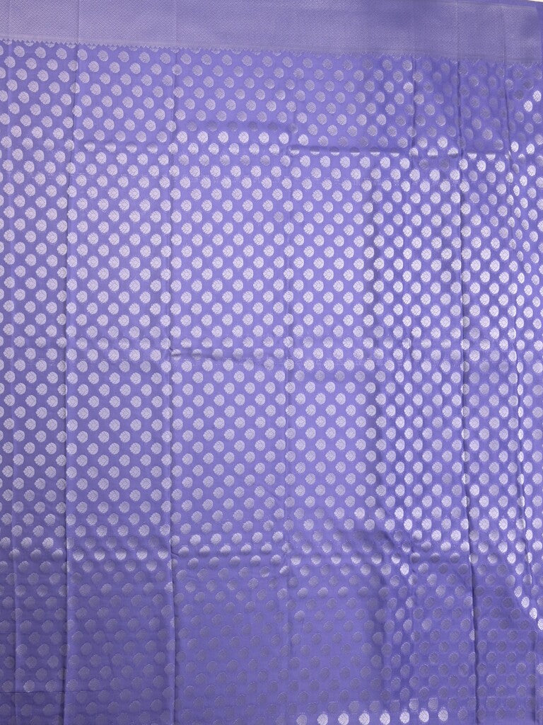 Crape fancy saree light lavender color allover prints, zari motifs & zari border with rich pallu and attached blouse