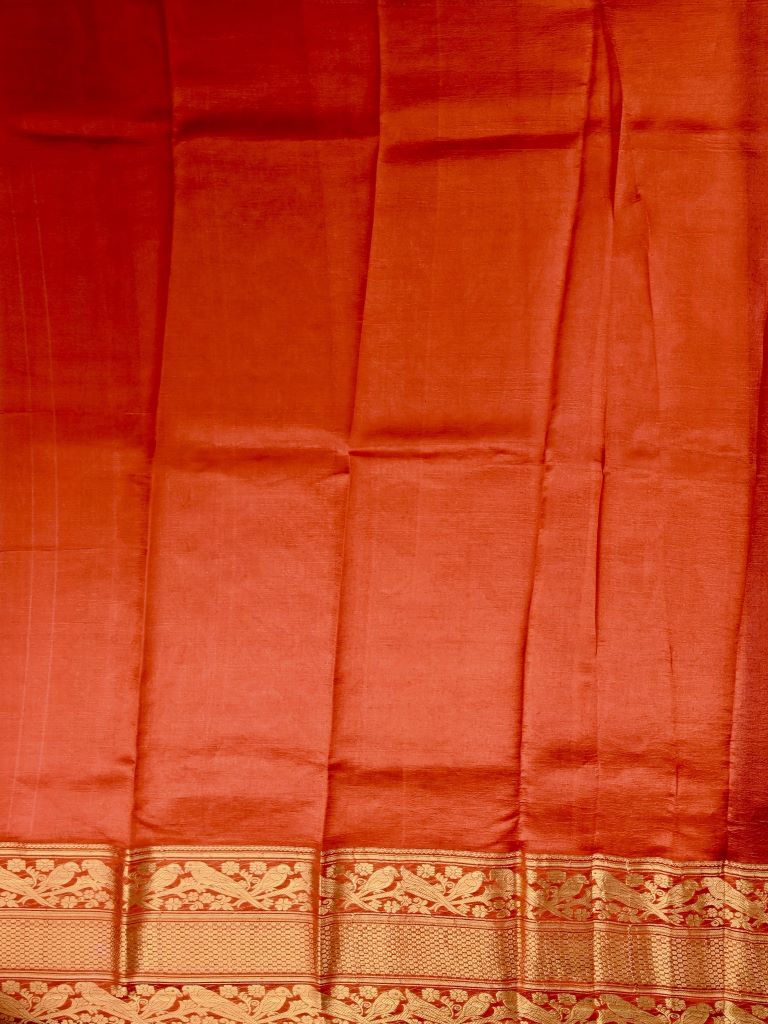 Kanchi kora fancy saree purple color allover zari weaving & zari border with rich contrast pallu and attached plain blouse