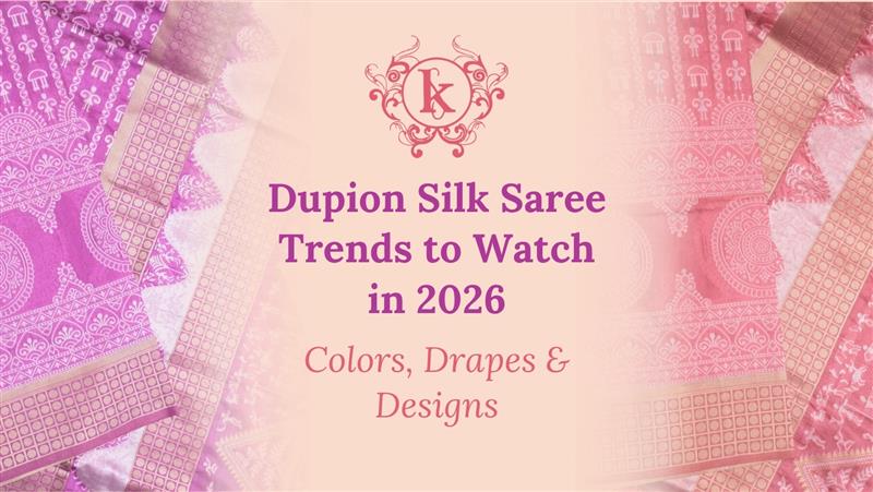 Dupion Silk Saree Trends to Watch in 2026: Colors, Drapes & Designs
