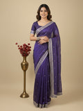 Rocket saree Soft organza saree in blue color