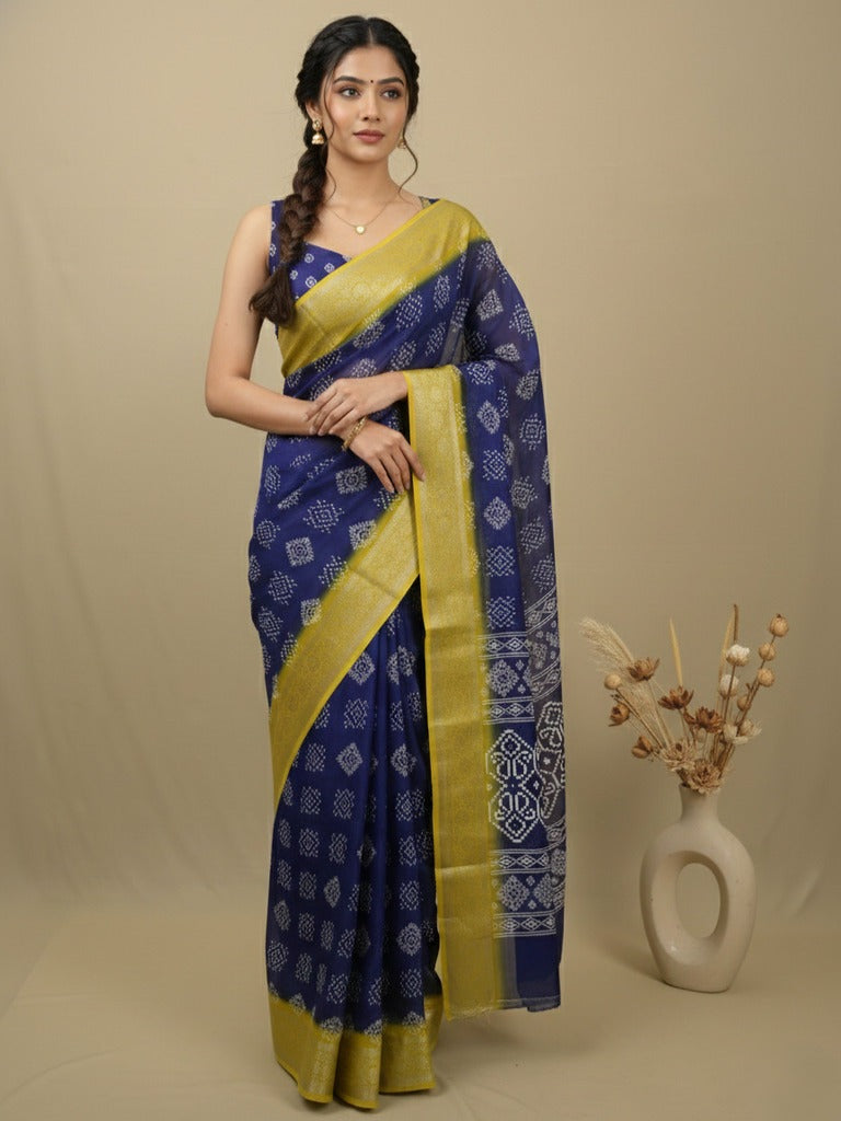 Rocket saree Dola silk saree in blue color