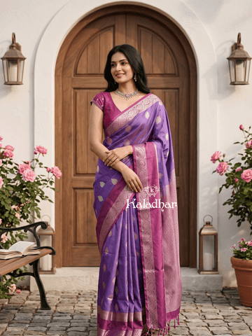 Light weight kanchi pattu sarees for women | purple | zari border | party wear