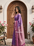 Light weight kanchi pattu sarees for women | purple | zari border | party wear