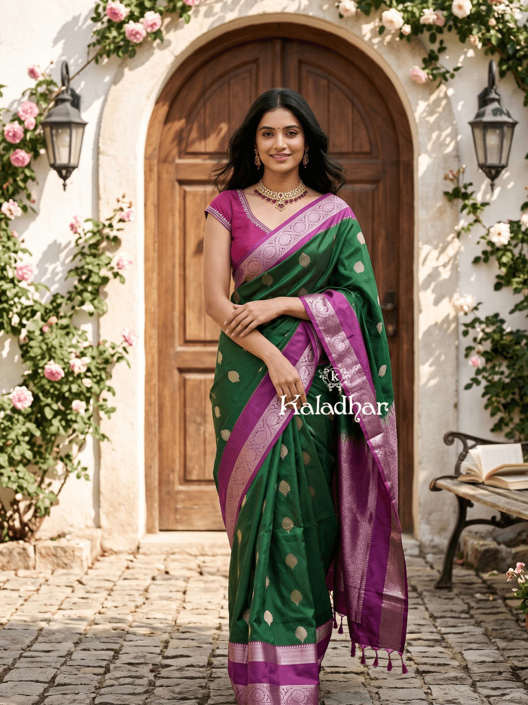 Light weight kanchi pattu sarees for women | purple | zari border | party wear