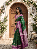 Light weight kanchi pattu sarees for women | purple | zari border | party wear