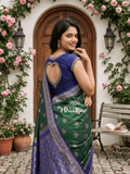 Light weight kanchi pattu sarees for women | purple | zari border | party wear