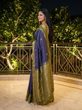 Vintage pattu saree for women | grey | allover checks | zari border | party wear