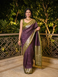Vintage pattu saree for women | grey | allover checks | zari border | party wear