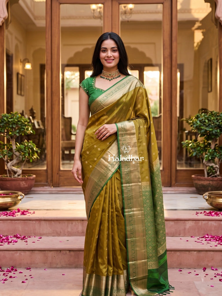 Leight weight kanchi pattu saree for women | royal blue | zari border | party wear