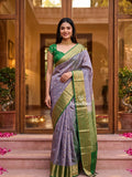 Leight weight kanchi pattu saree for women | royal blue | zari border | party wear