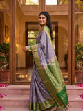 Leight weight kanchi pattu saree for women | royal blue | zari border | party wear