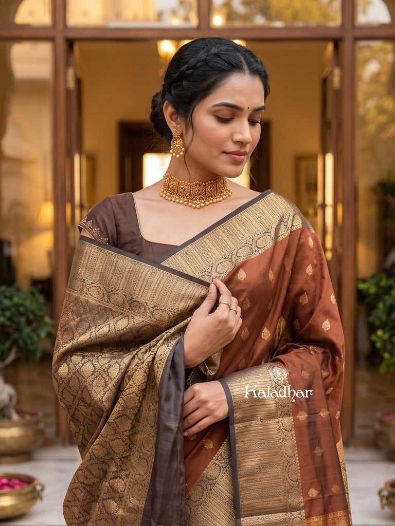 Leight weight kanchi pattu saree for women | royal blue | zari border | party wear